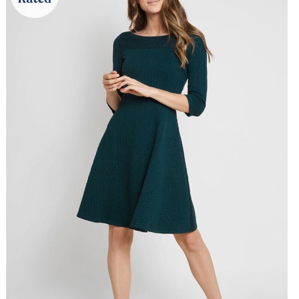 Never worn quilted teal dress